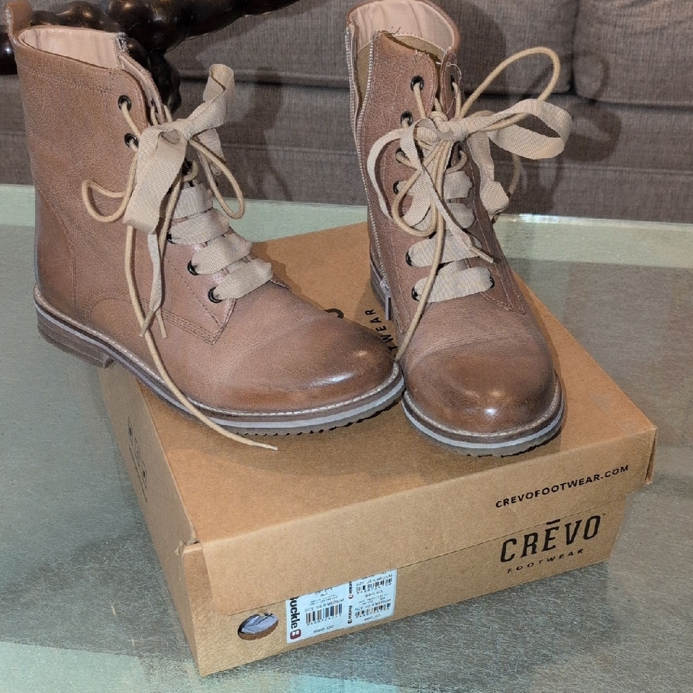 Crevo Women's Tan Combat Boots